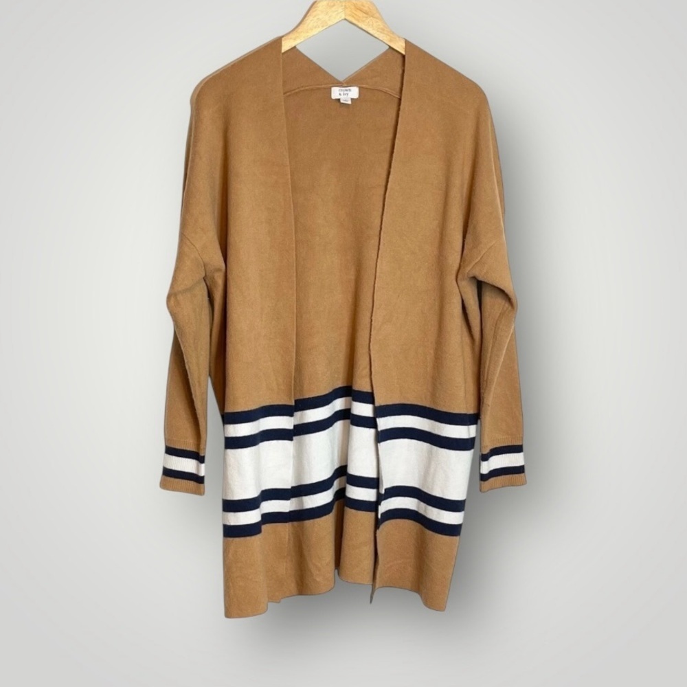 𝅺Crown & Ivy Oversized Stripe Colorblock Open Cardigan Size Small Long Sleeve - Picture 2 of 7
